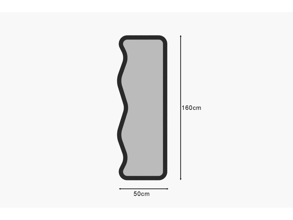 Espelho de madeira "Asel" - 50 x 160 cm - Preto