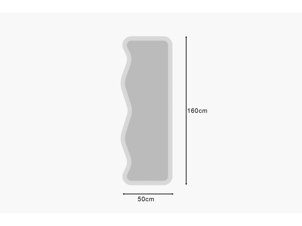 Espelho de madeira "Asel" - 50 x 160 cm - Branco