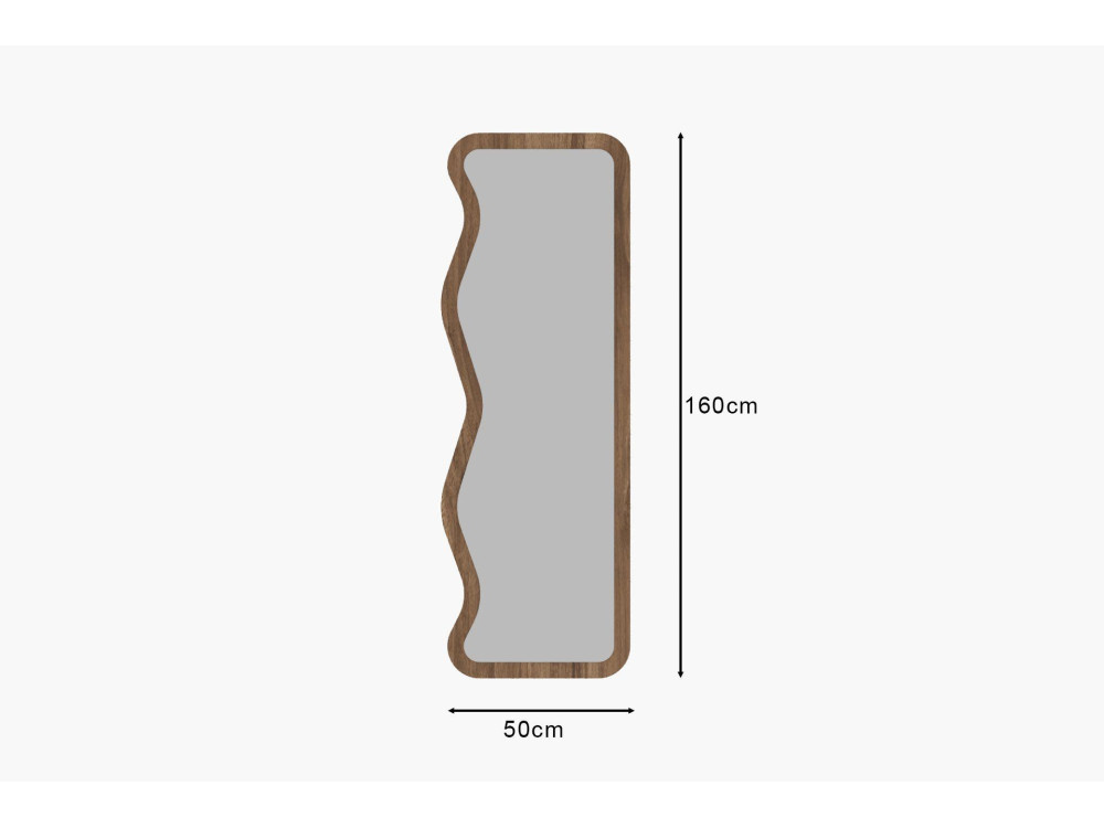 Espelho de madeira "Asel" - 50 x 160 cm - Castanho
