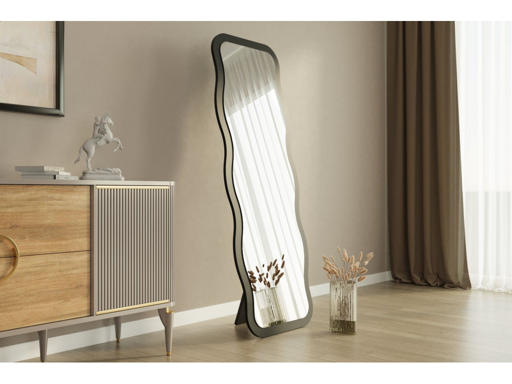 Espelho de madeira "Aror" 50 x 2,2 x 160 cm - Preto