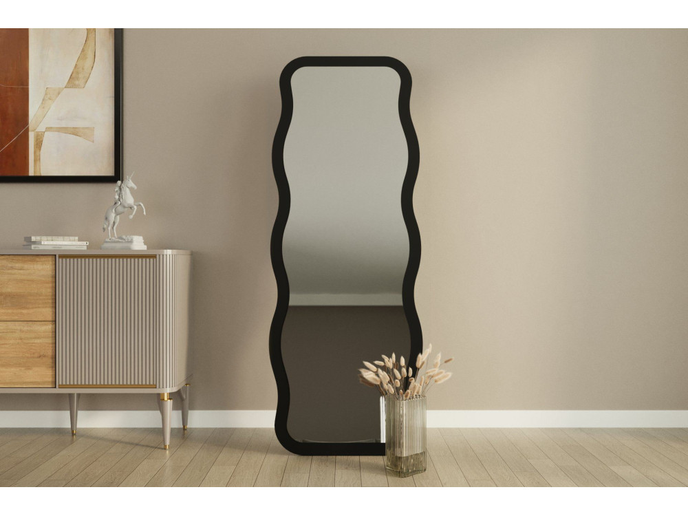 Espelho de madeira "Aror" 50 x 2,2 x 160 cm - Preto