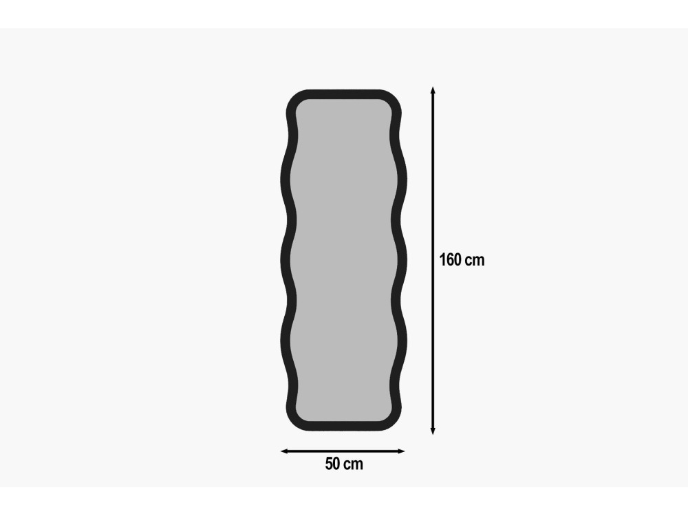 Espelho de madeira "Aror" 50 x 2,2 x 160 cm - Preto
