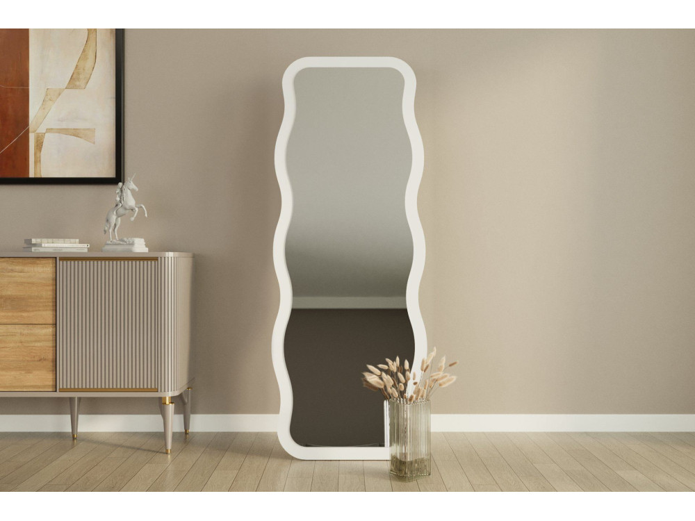 Espelho de madeira "Aror" - 50 x 160 cm - Branco