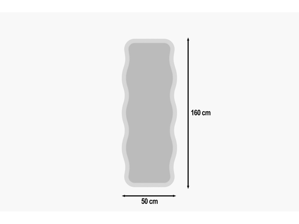 Espelho de madeira "Aror" - 50 x 160 cm - Branco