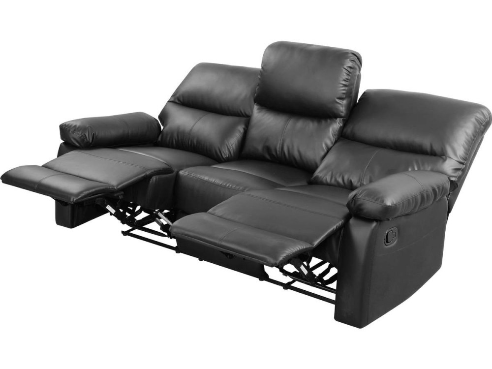 Sofá relaxante "Lincoln" - 197 x 89 x 103 cm - 3 lugares - Cinza