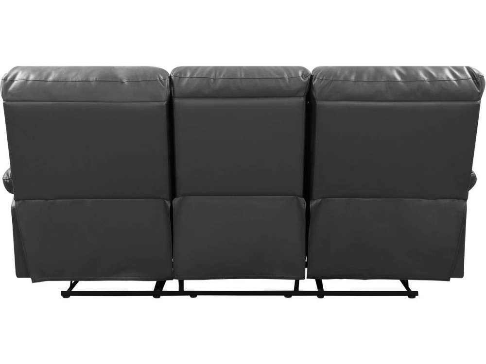 Sofá relaxante "Lincoln" - 197 x 89 x 103 cm - 3 lugares - Cinza