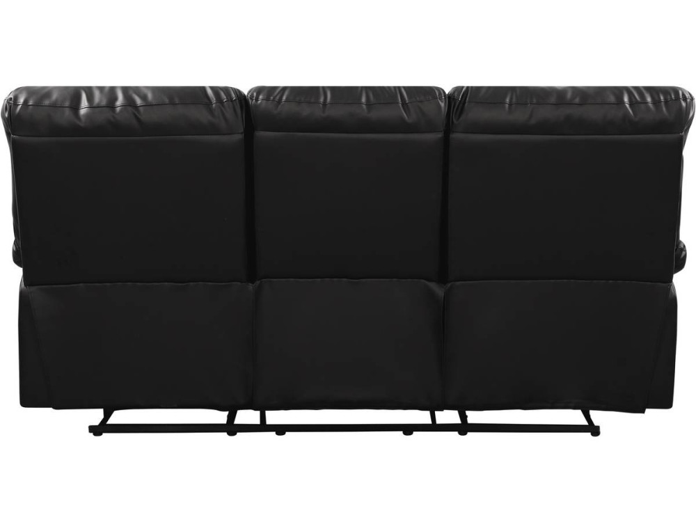 Sofá relaxante "Lincoln" - 197 x 89 x 103 cm - 3 lugares - Preto