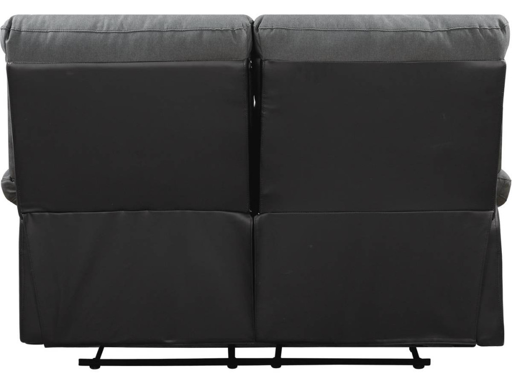 Sofá relaxante "Lincoln" - 147 x 89 x 103 cm - 2 lugares - Preto / Cinza escuro