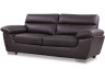 Sofá fixo em couro colado e PVC "Dallas" - 210 x 88 x 90 cm - 3 lugares - Chocolate