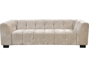 Sofá reto de design em tecido chenille 3 lugares "Foch" - Bege