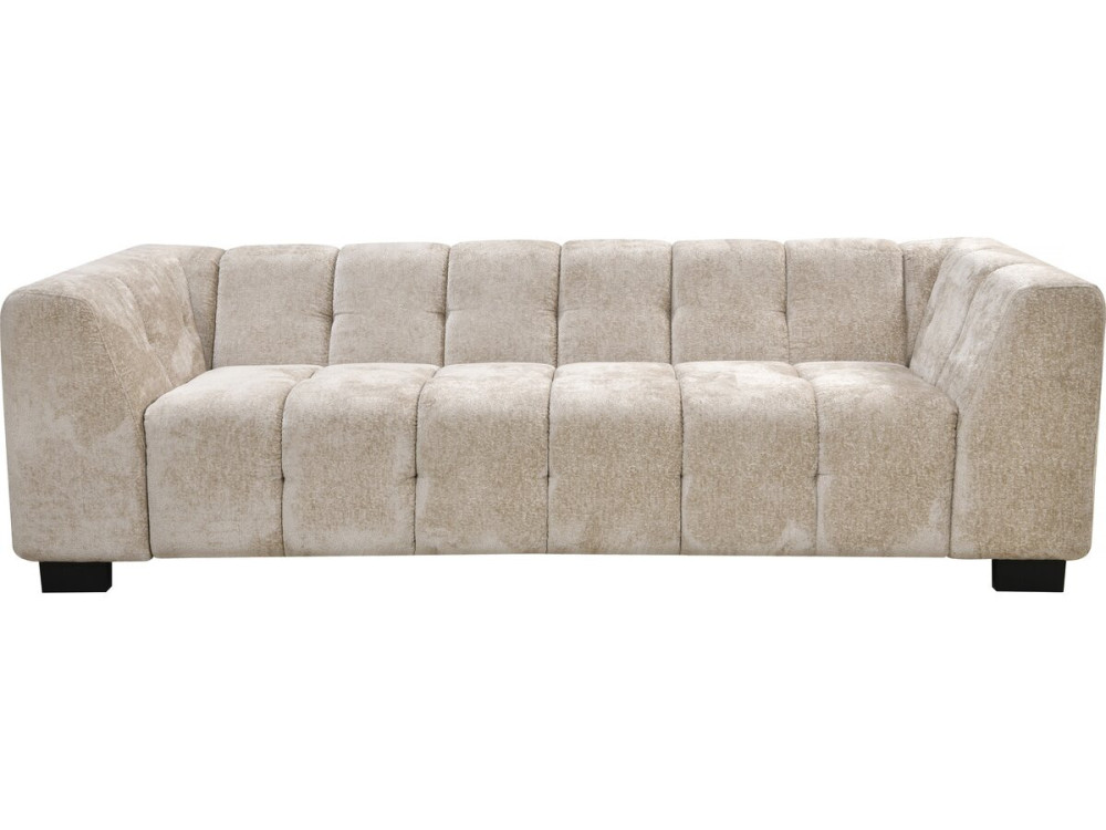 Sofá reto de design em tecido chenille 3 lugares "Foch" - Bege