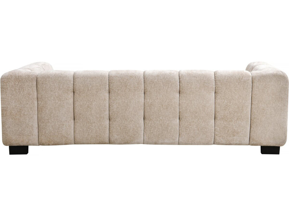 Sofá reto de design em tecido chenille 3 lugares "Foch" - Bege