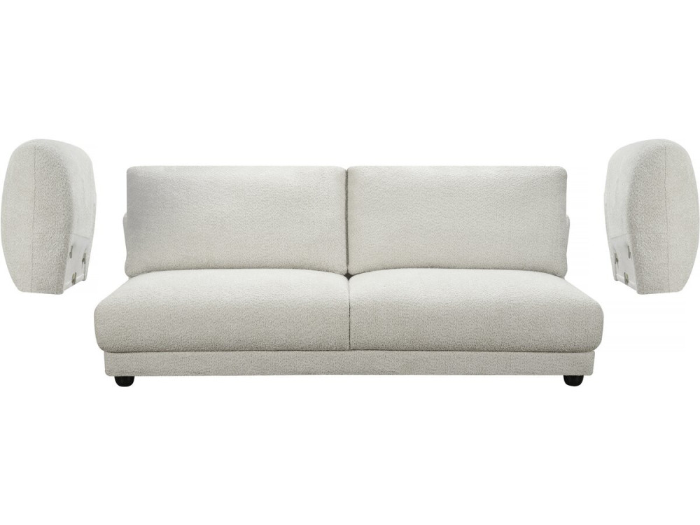 Sofá reto em tecido chenille "Saint Germain S" - 3 lugares - bege