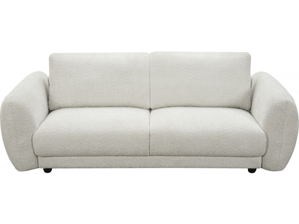 Sofá reto em tecido chenille "Saint Germain S" - 3 lugares - bege