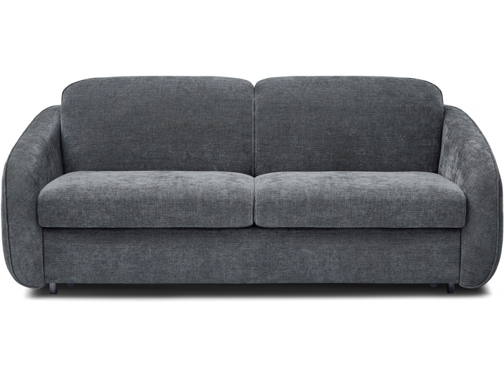 Sofá convertível "Laurie" Express em tecido texturado - cama de 140 cm - 3 lugares - Cinza