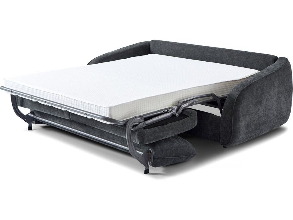 Sofá convertível "Laurie" Express em tecido texturado - cama de 140 cm - 3 lugares - Cinza