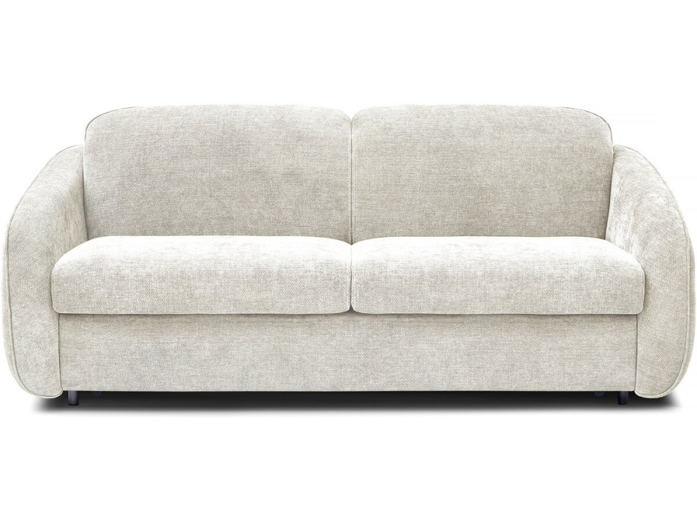 Sofá convertível "Laurie" Express em tecido texturado - cama de 140 cm - 3 lugares - Bege