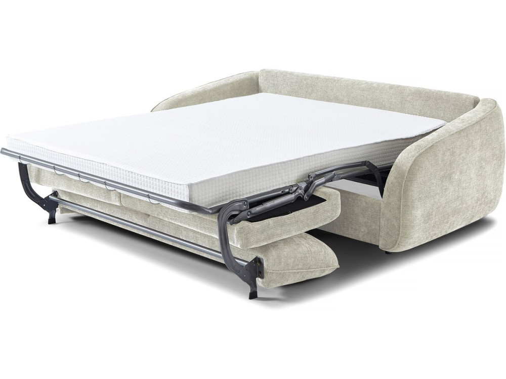 Sofá convertível "Laurie" Express em tecido texturado - cama de 140 cm - 3 lugares - Bege