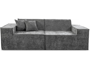 Sofá modular reto em tecido texturado "Lusso" - 3 lugares - Cinza