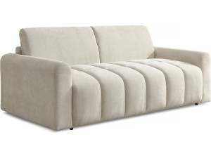 Sofá-cama convertível expresso "Isadora" - Colchão 18 cm - Roupa de cama 140 cm - 3 lugares - Bege