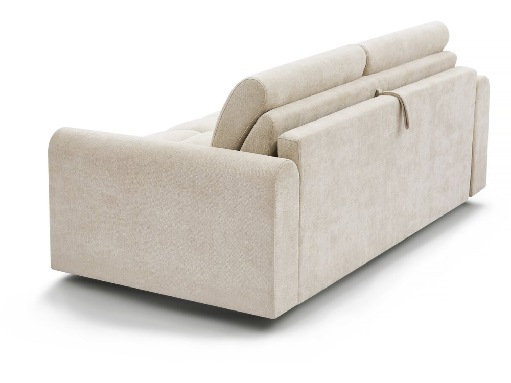 Sofá-cama convertível expresso "Isadora" - Colchão 18 cm - Roupa de cama 140 cm - 3 lugares - Bege