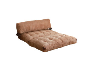 Sofá-cama de tecido de 2 lugares "Fold" - 120 x 75 x 79 cm - Castanho