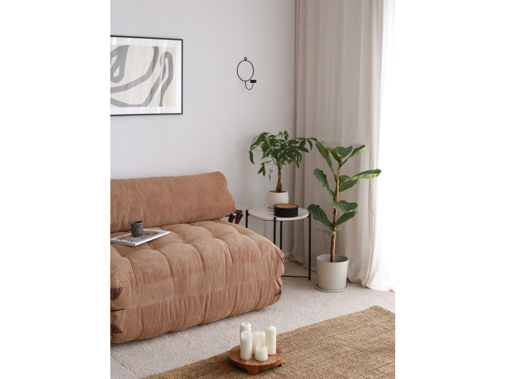 Sofá-cama de tecido de 2 lugares "Fold" - 120 x 75 x 79 cm - Castanho