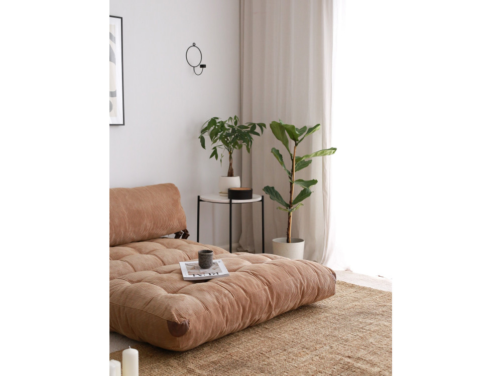 Sofá-cama de tecido de 2 lugares "Fold" - 120 x 75 x 79 cm - Castanho