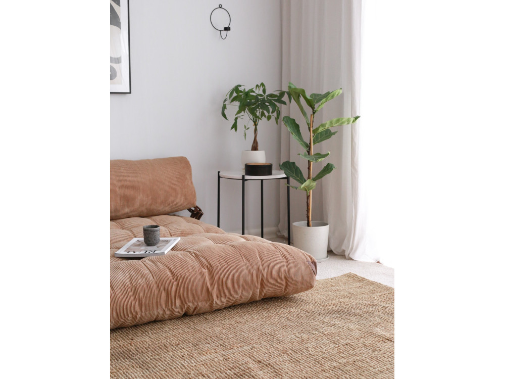 Sofá-cama de tecido de 2 lugares "Fold" - 120 x 75 x 79 cm - Castanho