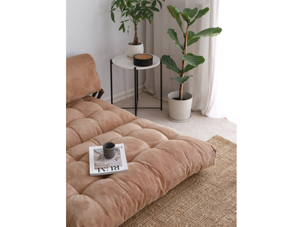Sofá-cama de tecido de 2 lugares "Fold" - 120 x 75 x 79 cm - Castanho