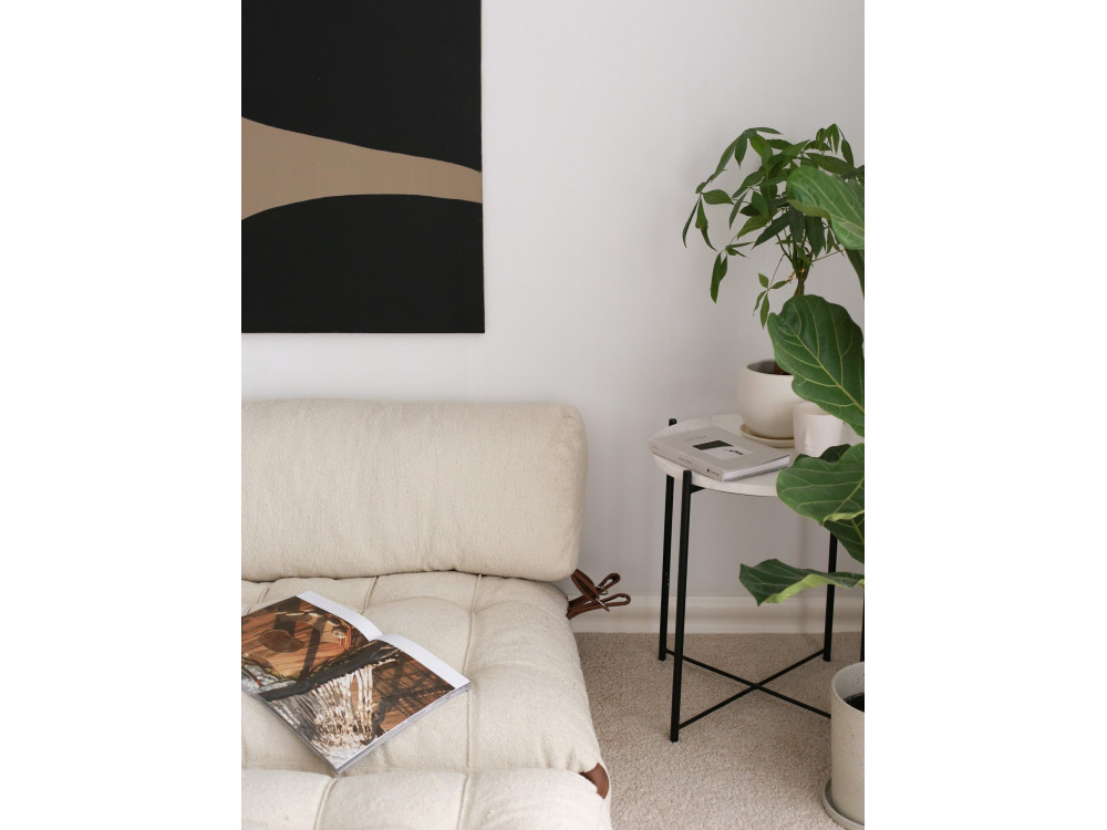 Sofá-cama de 2 lugares em tecido "Fold" - 120 x 75 x 79 cm - Creme