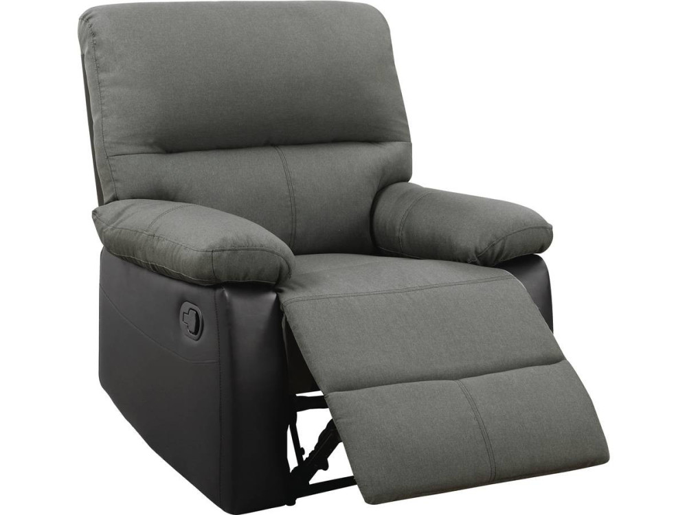 Poltrona de relaxamento "Lincoln" - 90 x 89 x 103 cm - Preto/Cinza escuro