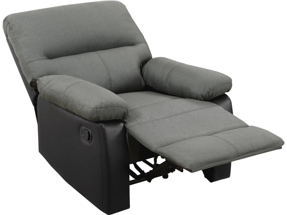 Poltrona de relaxamento "Lincoln" - 90 x 89 x 103 cm - Preto/Cinza escuro