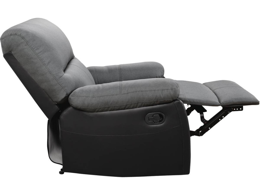 Poltrona de relaxamento "Lincoln" - 90 x 89 x 103 cm - Preto/Cinza escuro