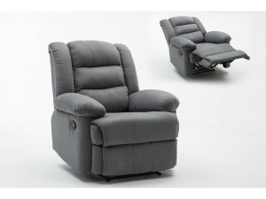 Poltrona de relaxamento "Buckingham" - 85 x 93 x 100 cm - Cinza claro