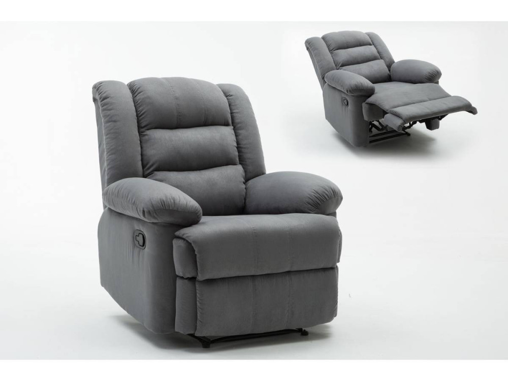 Poltrona de relaxamento "Buckingham" - 85 x 93 x 100 cm - Cinza claro