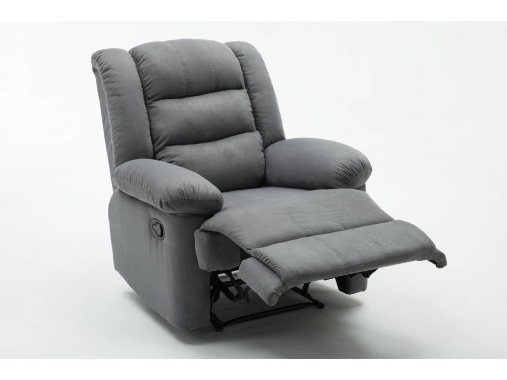Poltrona de relaxamento "Buckingham" - 85 x 93 x 100 cm - Cinza claro