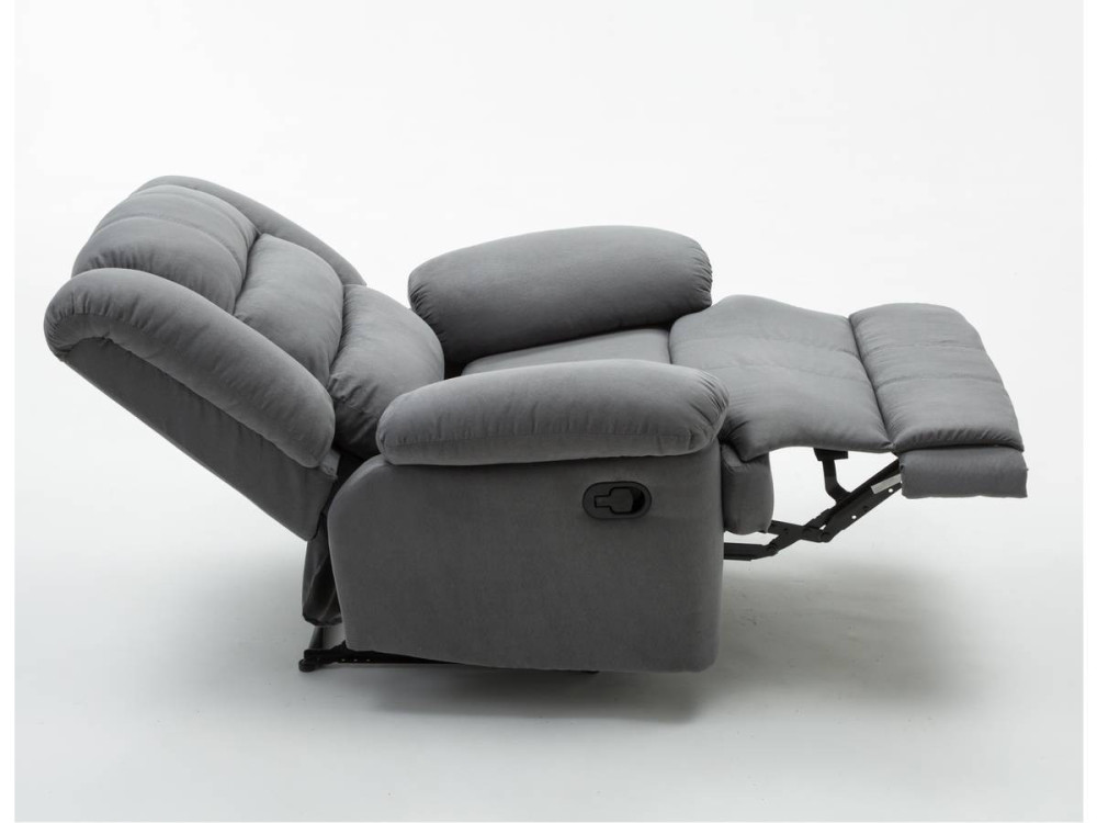 Poltrona de relaxamento "Buckingham" - 85 x 93 x 100 cm - Cinza claro
