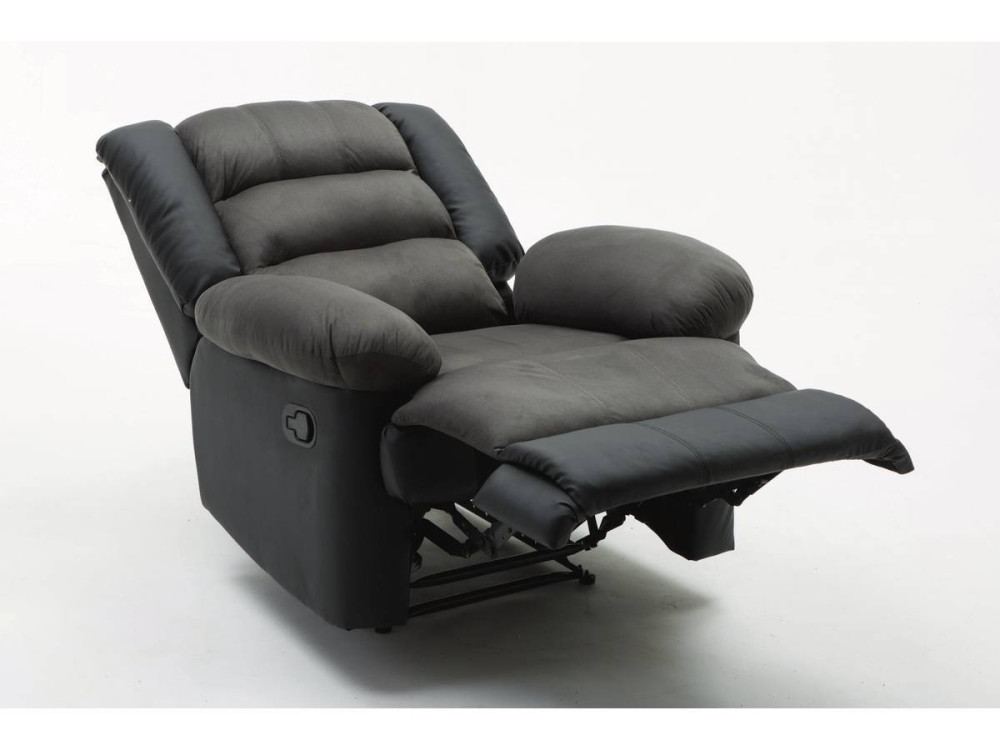 Poltrona de relaxamento "Buckingham" - 85 x 93 x 100 cm - Preto / Cinza escuro