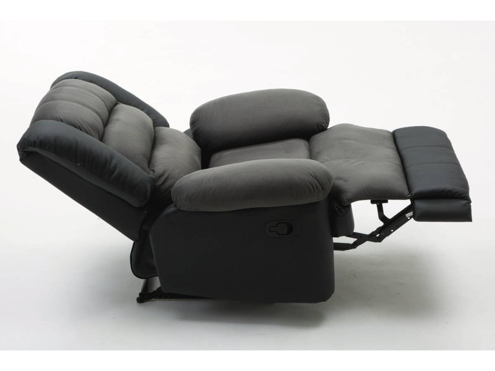 Poltrona de relaxamento "Buckingham" - 85 x 93 x 100 cm - Preto / Cinza escuro