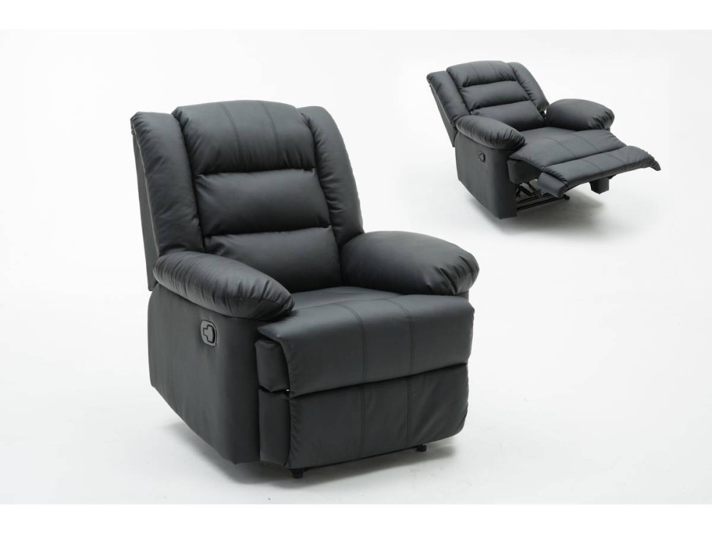 Poltrona de relaxamento "Buckingham" - 85 x 93 x 100 cm - Preto