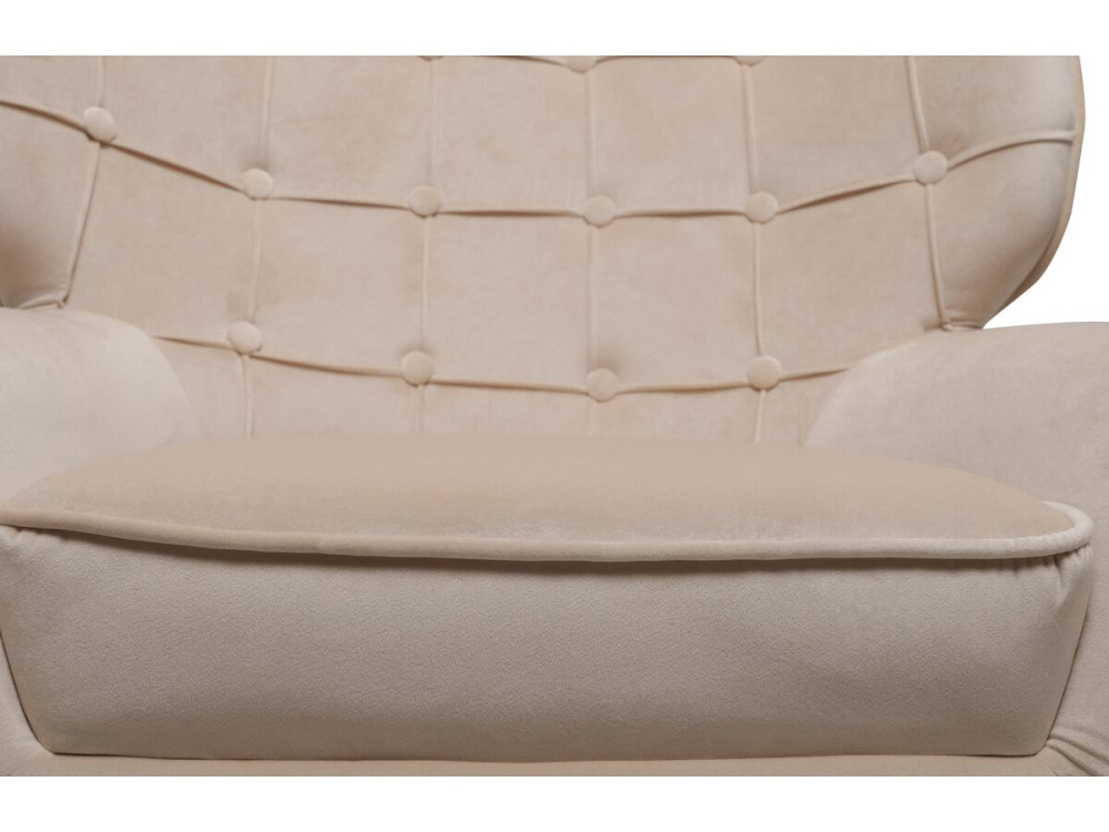 Poltrona de veludo "Austin" - 79 x 71 x 79,5 cm - Bege