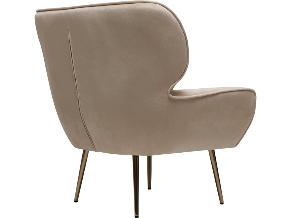 Poltrona de veludo "Austin" - 79 x 71 x 79,5 cm - Bege
