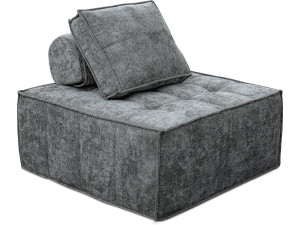 Poltrona estilo veludo - 96 x 100 x 89 cm - Cinza