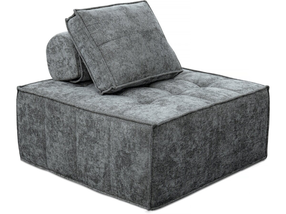 Poltrona estilo veludo - 96 x 100 x 89 cm - Cinza