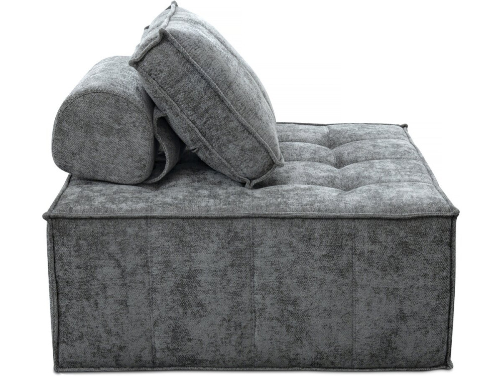 Poltrona estilo veludo - 96 x 100 x 89 cm - Cinza