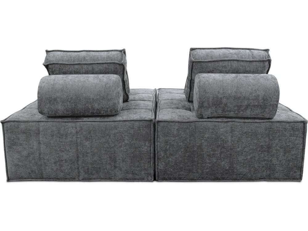 Poltrona estilo veludo - 96 x 100 x 89 cm - Cinza
