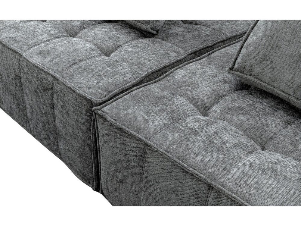 Poltrona estilo veludo - 96 x 100 x 89 cm - Cinza