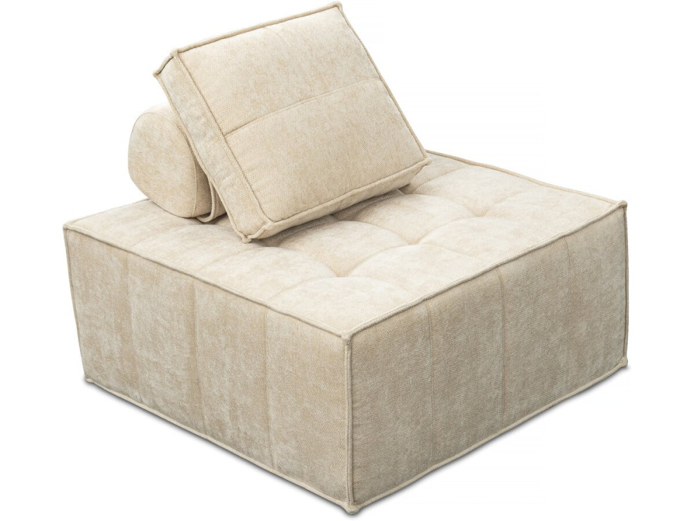 Poltrona estilo veludo - 96 x 100 x 89 cm - Bege