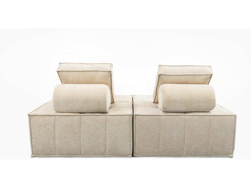 Poltrona estilo veludo - 96 x 100 x 89 cm - Bege